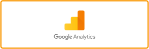 Google analytics logo with an orange border