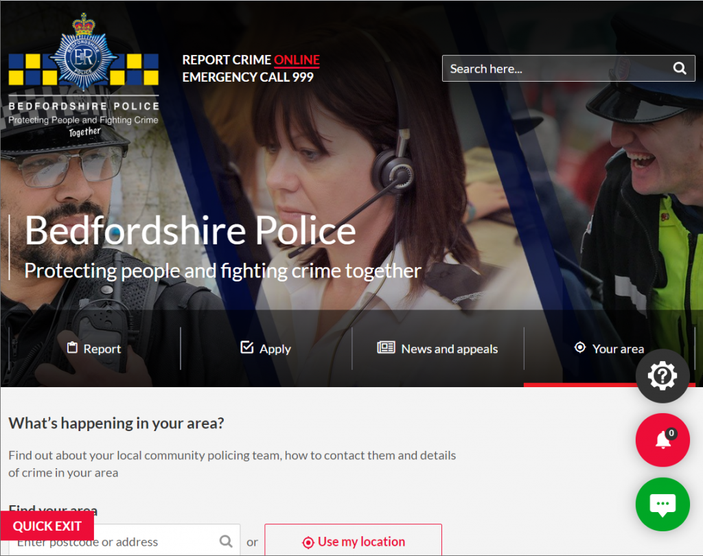Bedfordshire Police Website