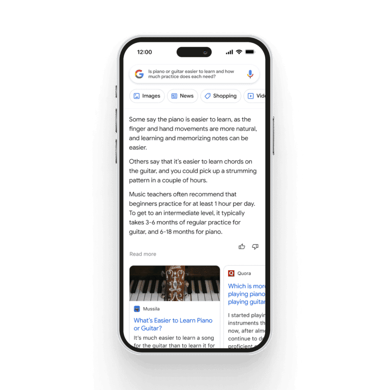 Google Bard preview on a mobile device